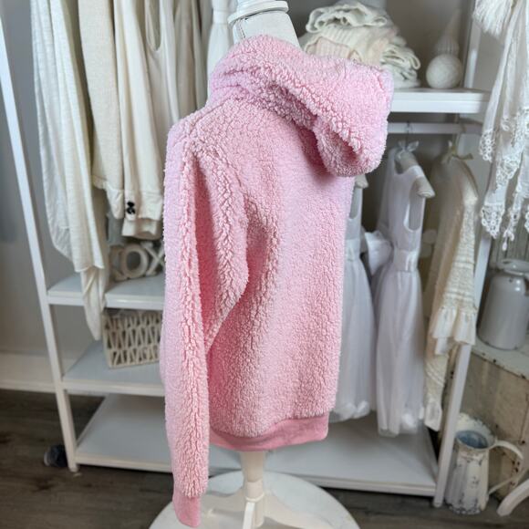 Pink Lily vegan Sherpa hoodie, sz. Large soft girl, cozy winter every day #4353 - Picture 3 of 9